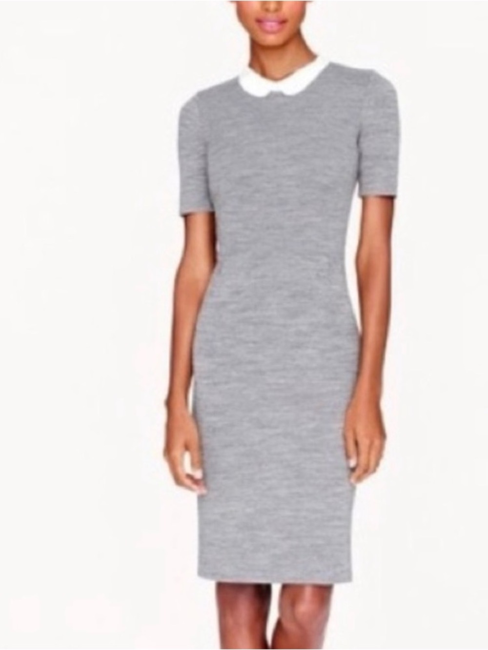 J CREW Gray Dress with White Peter Pan Collar. 4. Good.